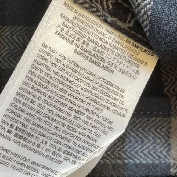 Vans men’s button up flannel navy - Picture 6 of 7